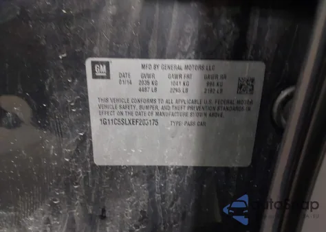 2014 Chevrolet Malibu 1Lt из США, поврежденный, VIN 1G11C5SLXEF205175